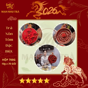 hộp trà nõn tôm biếu tặng mạn nhu trà thái nguyên sang trọng 700g quà tết