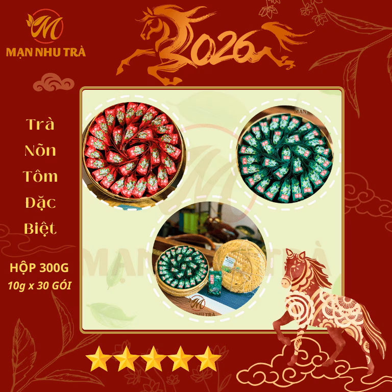 hộp trà nõn tôm biếu tặng 300g trà xanh thái nguyên