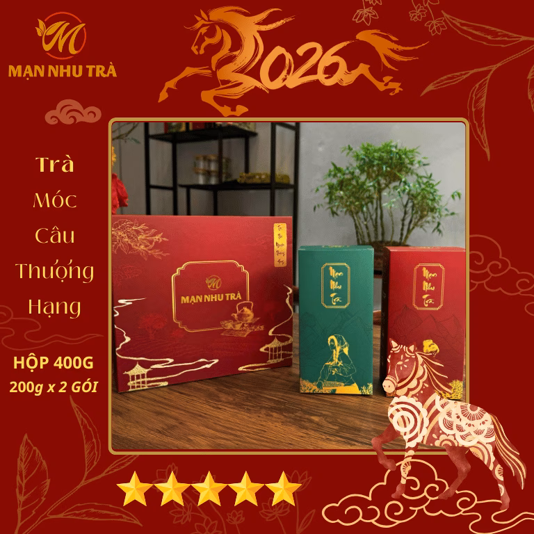 hộp mạn nhu trà móc câu 400g trà xanh thái nguyên